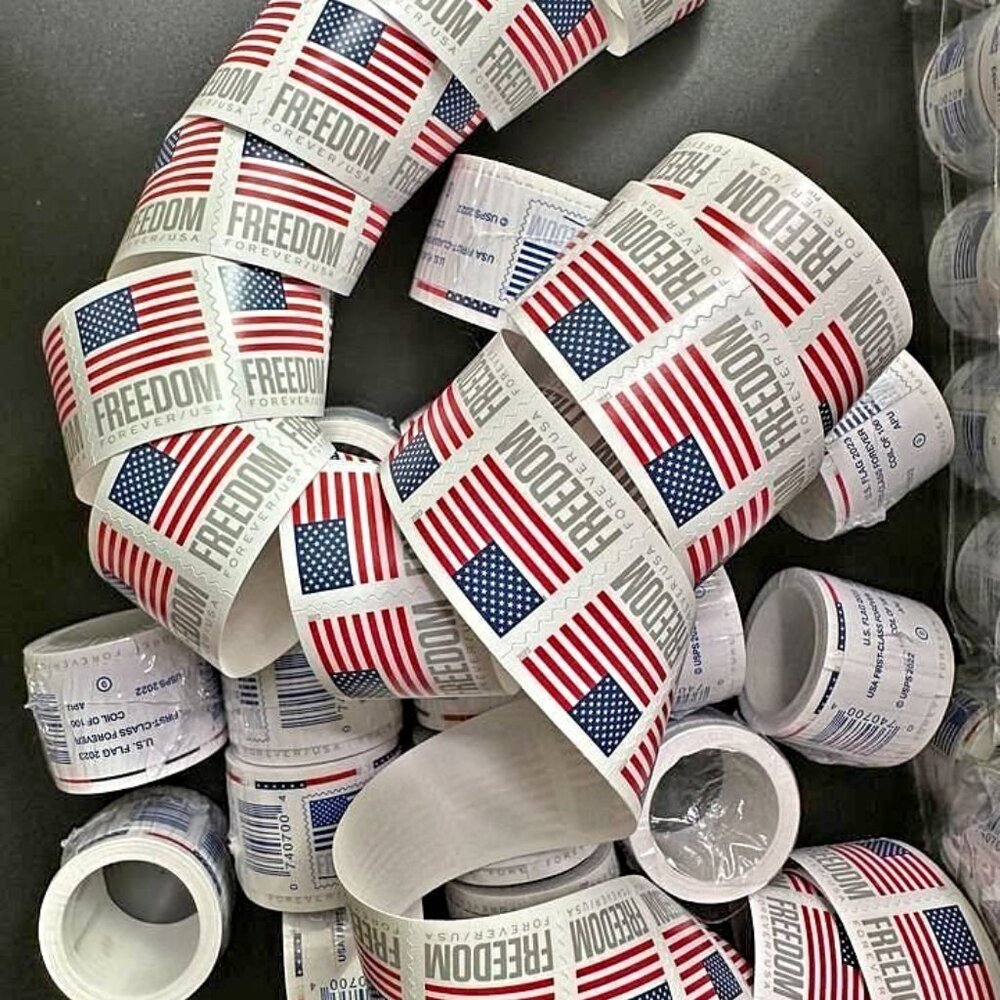 1000 usps forever stamps of 2023 Mail U.S.A. Flag Postage